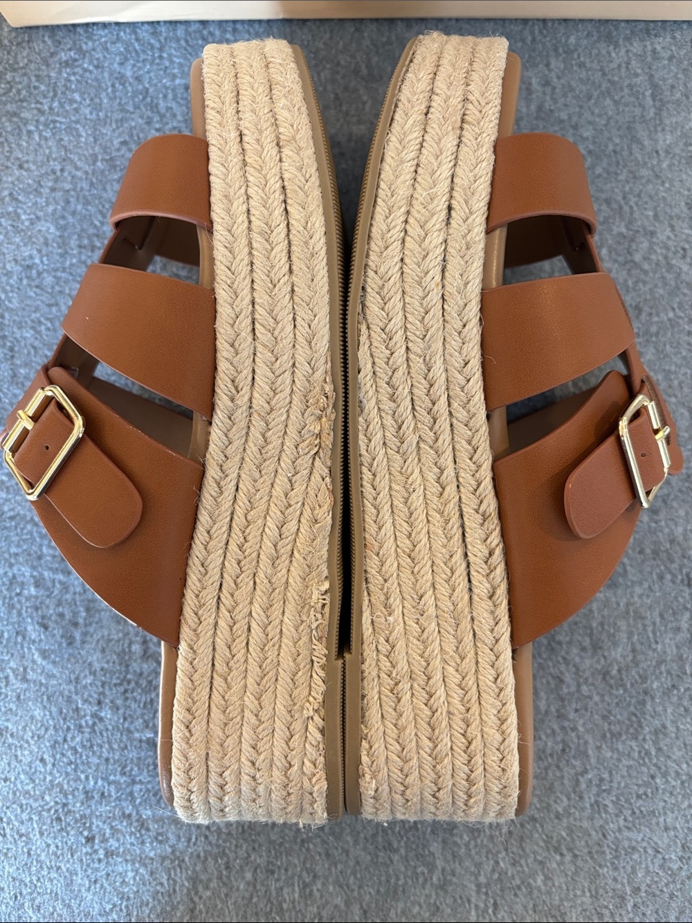 Women’s Platform Espadrille Slide Sandals  Chestnut 8 1/2 - Picture 4 of 8